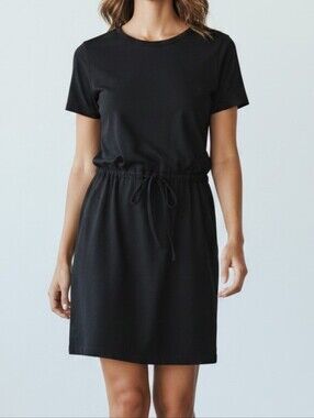 PACT Relaxed Slub Weekend Dress In Black S